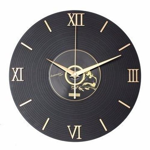 Horloge murale vintage à disque pour décoration de maison, pub ou café ¿ Design unique, fer et verre, diamètre 300 mm