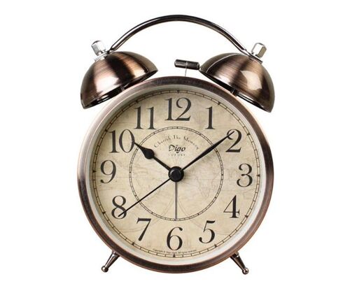 Réveil de bureau rétro silencieux pour gros dormeurs - Design à double cloche