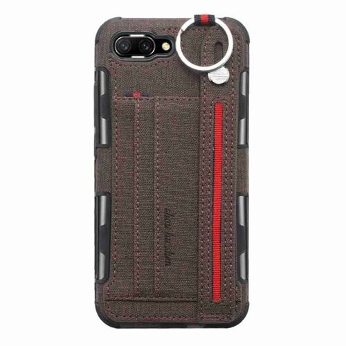 Coque En Tpu Pour Huawei Honor 10 Avec Support, Emplacements Pour Cartes Et Dragonne - Marron