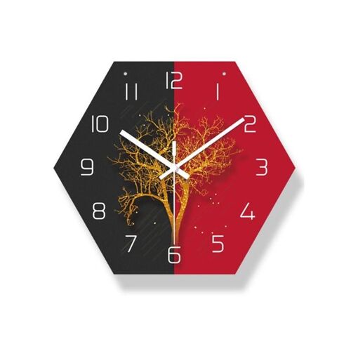 Horloge murale tridimensionnelle de 14 pouces pour chambre et salon - Mouvement silencieux - Fonctionne avec 1 pile AA