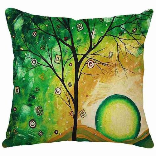 Taies D'oreiller Abstraites Multicolores En Coton Et Lin - Lot De 2 - 45 Cm X 45 Cm