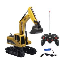 Véhicule de chantier télécommandé avec excavatrice et phares