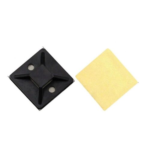 Lot de 100 serre-câbles auto-adhésifs noirs 20 x 20 mm pour la gestion des câbles