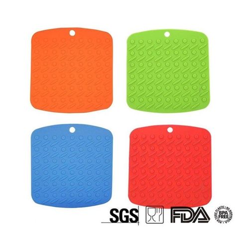 Maniques De Cuisine En Silicone Résistantes À La Chaleur, 4 Pièces