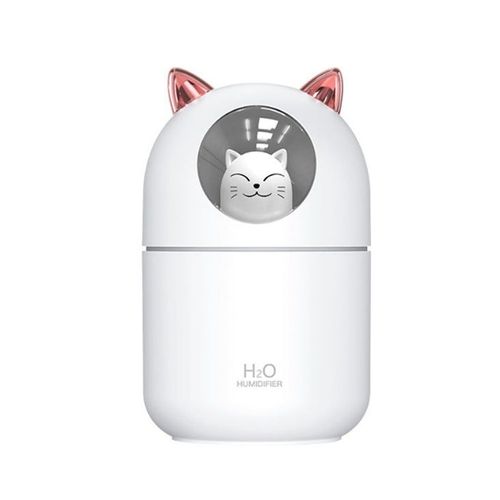 Humidificateur pour chat 300 ml, purificateur d'air de bureau USB avec lumières colorées