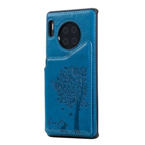Étui Pour Huawei Mate 30 Pro Avec Emplacements Pour Cartes Et Cadre Photo - Bleu