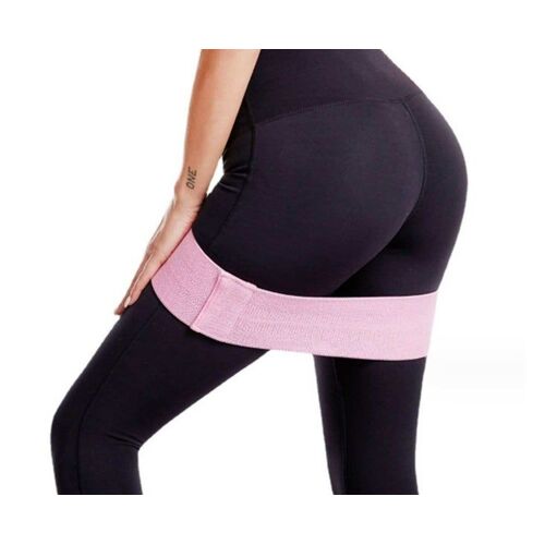 Bande De Résistance Pour Squats Et Yoga - 85 Cm X 8 Cm, Résistance 15 Lb, Polyester Et Coton