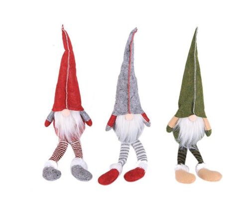 Lot de 3 figurines de Noël représentant un gnome du Père Noël pour la décoration de la maison et les fêtes de fin d'année