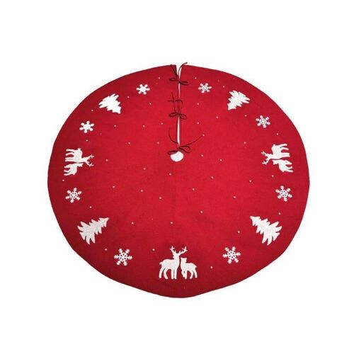 Jupe de sapin de Noël en perles 3D de 122 cm, motif flocon de neige, pour décoration de fêtes et centres de table