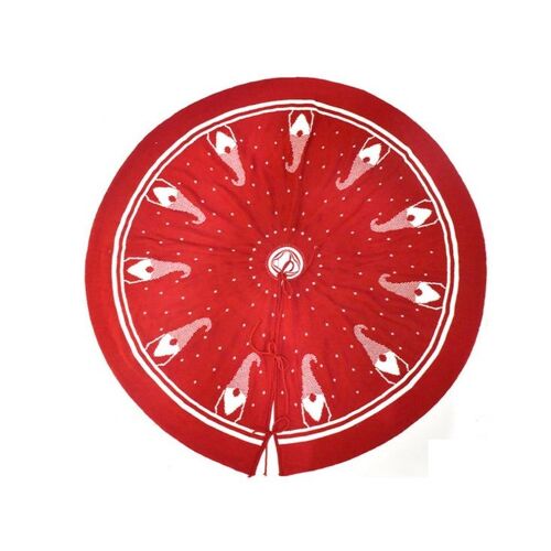 Jupe de sapin de Noël en tricot double de 122 cm, motif poupée sans visage, pour décoration de Noël et centre de table