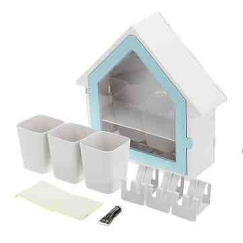 Ensemble De Rangement De Salle De Bain À Ventouse Pour Dentifrice Et Brosse À Dents - Rose