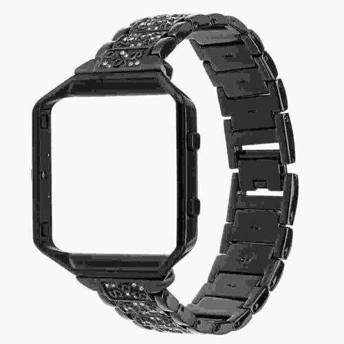 Bracelet De Montre En Métal Pour Tracker Fitbit Blaze ¿ Noir ¿ Taille Réglable ¿ Fermoir À Dégagement Rapide