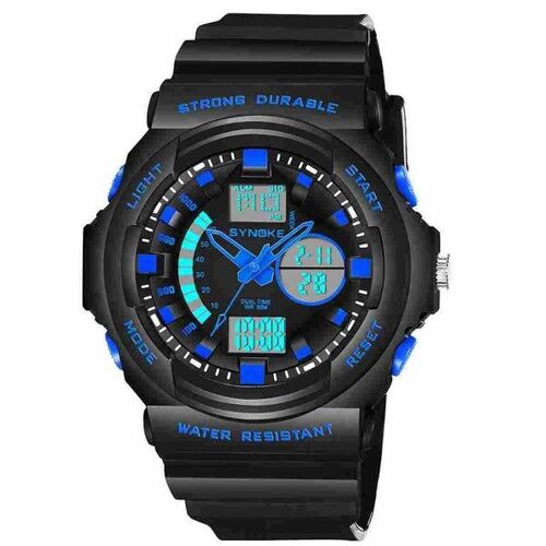 Montre Numérique Sport Étanche Synoke Pour Homme - Modèle 66866, Double Fuseau Horaire, Chronographe, Affichage De La Date