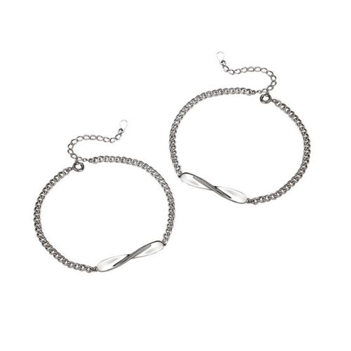 Ensemble De Bracelets Mobius Pour Couple, En Argent S925, Réglables, Pour Lui Et Elle, Cadeau De Saint-Valentin