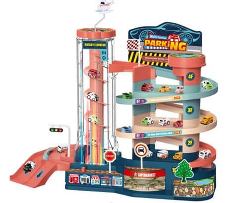 Parking à étages pour enfants avec wagon à inertie, jouets pour enfants de 3 ans et plus