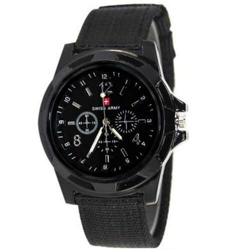 Montre Militaire En Corde Tressée Avec Bracelet En Cuir Et Mouvement Lumineux