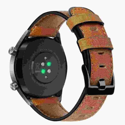 Bracelet De Montre En Cuir Pu Rose 22 Mm Pour Huawei Watch Gt Et Gt2