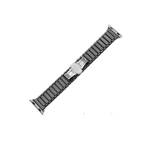 Bracelet De Montre En Acier Inoxydable Noir Pour Apple Watch 42 Mm