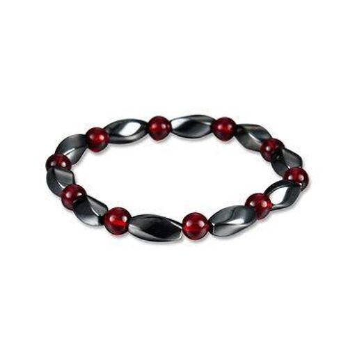 Lot De 3 Bracelets Magnétiques En Agate Rouge ¿ Ensemble De Bijoux De Guérison Unisexe