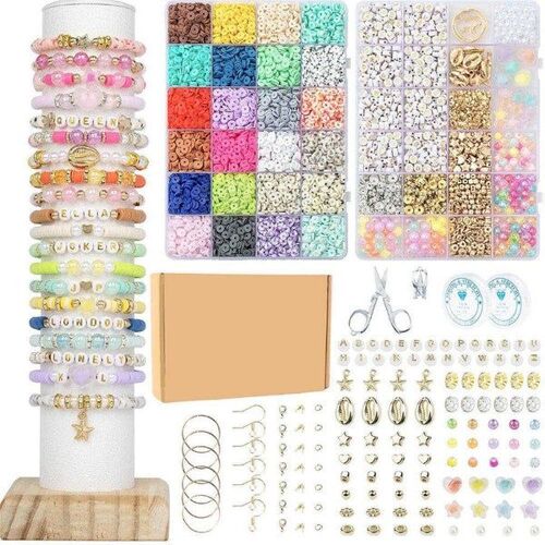 Kit De Bracelets En Perles En Pâte Polymère À Faire Soi-Même Pour La Création De Bijoux Créatifs