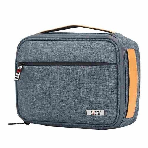 Sac De Rangement De Câbles De Voyage Dms-S Pour Téléphone Et Tablette ¿ Simple Couche, Gris, 21,5 X 17 X 6 Cm