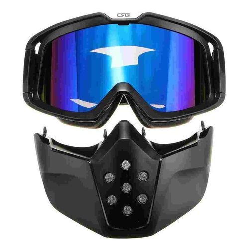 Masque Facial Modulaire Avec Verres Bleus Pour Casque De Moto