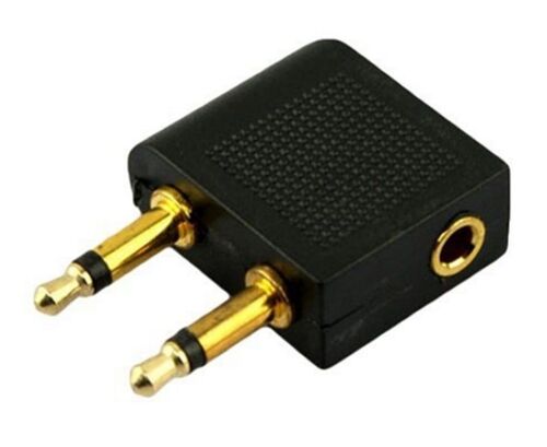 Adaptateur Casque Avion 2 Prises Jack 3,5 Mm - Lot De 10