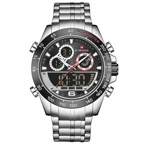 Montre De Sport À Quartz Étanche Pour Homme En Acier Inoxydable - Double Affichage, Résistance À L'eau 3 Bars