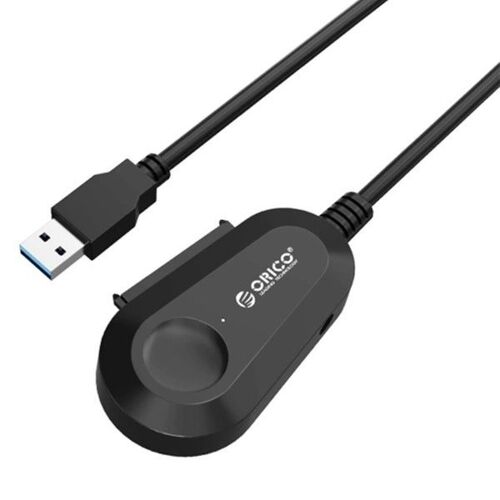 Câble adaptateur USB 3.0 vers SATA pour disque dur/SSD 2,5 pouces avec câble intégré et prise en charge d'alimentation 12 V