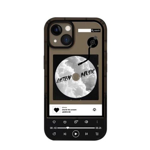 Coque en silicone P08 Vinyl Album pour iPhone 14 ¿ Protection souple, légère et durable