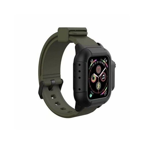 Bracelet En Silicone Vert Armée Pour Apple Watch Band 4, Boîtier Étanche De 40 Mm, Résistance Aux Chutes De Qualité Militaire
