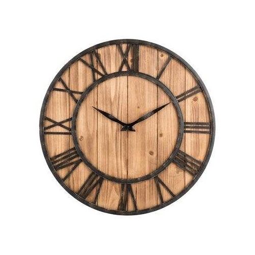 Horloge murale ronde silencieuse en bois pour salon et décoration intérieure