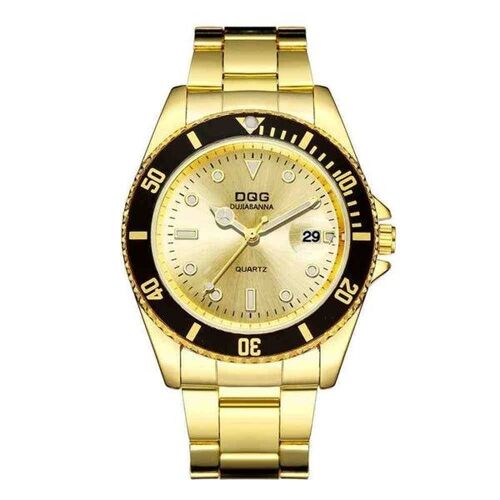 Montre De Sport À Quartz Dorée Pour Homme Avec Fonction Date