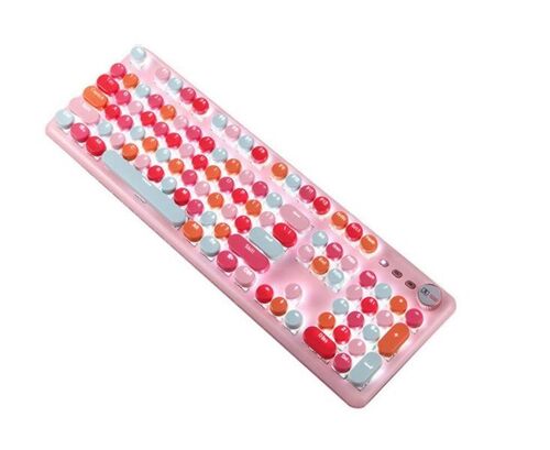 Clavier mécanique filaire à 104 touches, axe vert, avec panneau en cristal et touches punk