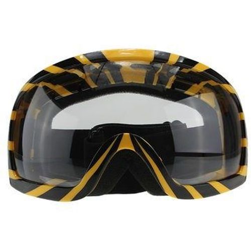 Lunettes De Moto À Bande Jaune Et Verres Transparents
