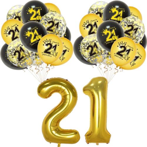 ChicSlick-Ballon Anniversaire 21 Ans, 21 Ballon,21 Fournitures De Fête D'Anniversaire Ballon,Decoration Ballons 21 Ans Anniversaire,Chiffre 21 - Pour Filles, Garçons, Femmes, Hommes[X2143]