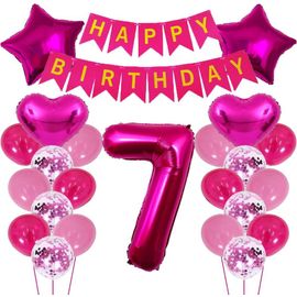 Ballon D'Anniversaire Pour 7 Ans,Rose,Licorne,Décoration D'Anniversaire