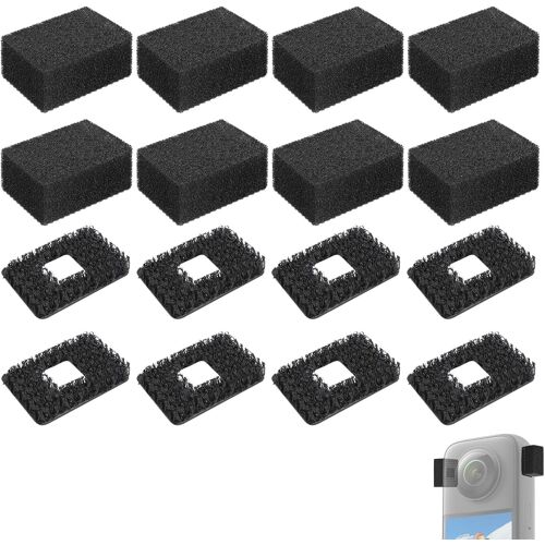 Lot de 8 manchons à vent pour Insta 360 X4/X3,réduction du bruit et coupe-vent en mousse pour caméra d'action Insta360 noire