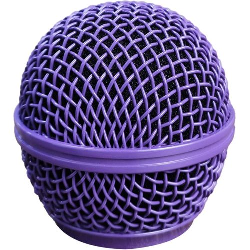 Tête de microphone de rechange en maille d'acier avec mousse intérieure,convient pour SM58 (violet,1 pièce)