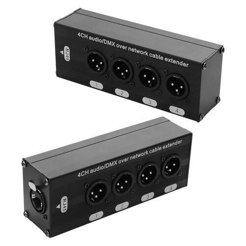 2PCS 4 canaux DMX XLR à Ethernet Extender mâle à RJ45 Ethercon câble Multi Extender pour l'éclairage de scène et studio d'enregistrement à domicile Compatible