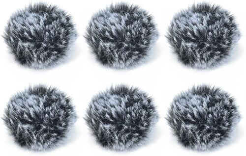 Bonnette Anti-Vent En Fourrure Pour Micro-Cravate Lavalier,Dead Cat Extérieur Pour Mini Micro 8-12mm,Lot De 6 Bonnette Furry Windscreen