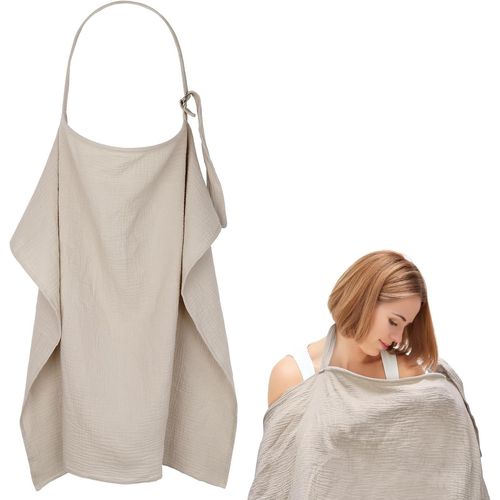 Kalanka-Couverture Allaitement Bebe, Tablier D'allaitement Douce Et Respirante, 75 X 110 Cm Ajustable Cache Allaitement Coton, Voile D'allaitement Pour Mamans, Khaki