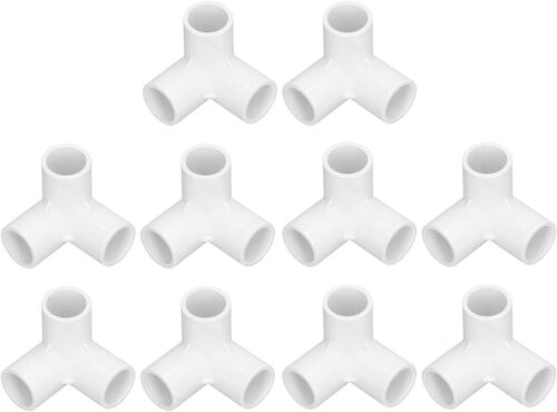 KALANKA-Raccords PVC 3 voies, 10PCS Raccords d'angle PVC 3/4 », Raccords de tuyaux en PVC pour meubles, coudes en PVC pour toutes les structures et cadres en PVC (blanc)