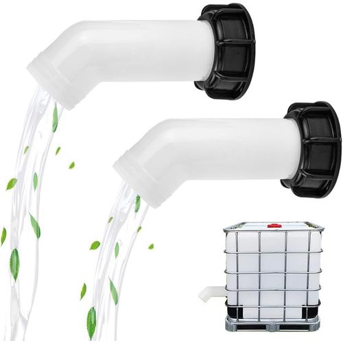 TIANYI-2PCS Tuyau de Bec de Vidange Buse de Réservoir d'Eau Raccord de Vanne IBC Connecteurs d'Eau de Jardin Bec de Vidange d'Extension Buse de Réservoir d'Eau Valve pour Raccord Robinet Cuve IBC