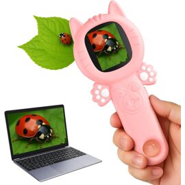 Cadeau Enfant 4 Ans Microscope Numérique Portable 1000X Pour Enfants - Écran 4K 2,0 Pouces | Kit Avec Lames Et Étui | Cadeau Éducatif 4-12 Ans Cadeau Fille 8 Ans