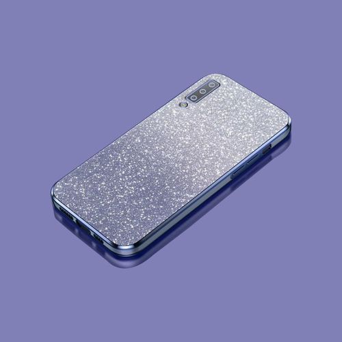 SJZG-Compatible Avec Samsung Galaxy A7 2018 Coque Souple Transparente Électroplaquée En Tpu + Papier À Paillettes