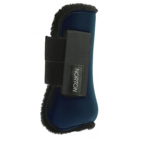 Guêtres Norton "Fleece" - Couleur : Marine, Mouton Synthétique Noir, Taille : Cheval, Équitation