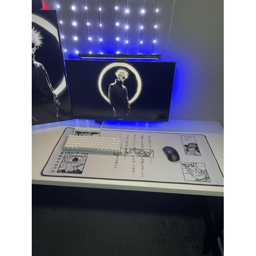 Tapis de souris XXL noir et blanc - design manga / gaming