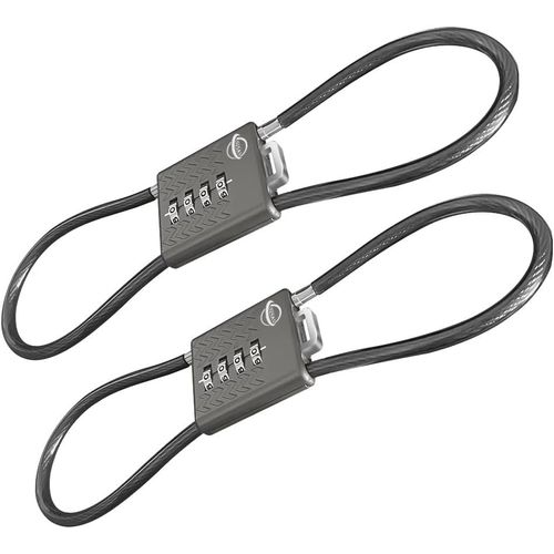 KALANKA-Lot de 2 verrous de sécurité à combinaison à 4 chiffres de 39,9 cm pour casier d'école, casier de gym, casier, boîte à outils, valise, sac à dos, noir
