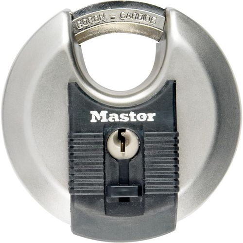 Cadenas rond [Combinaison] [Acier Inoxydable] [Extérieur] M40EURDNUM idéal pour les espaces de rangement, les Remises, les Garages, les Remorques 70 mm Gris